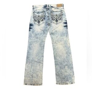 Affliction Blake Men’s 34 x 33.5 Light Blue Straight Denim Jeans